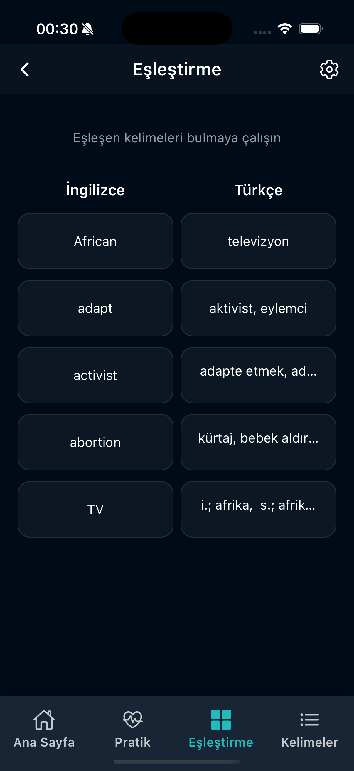 Kelime Öğren Ekran Görüntüsü 1