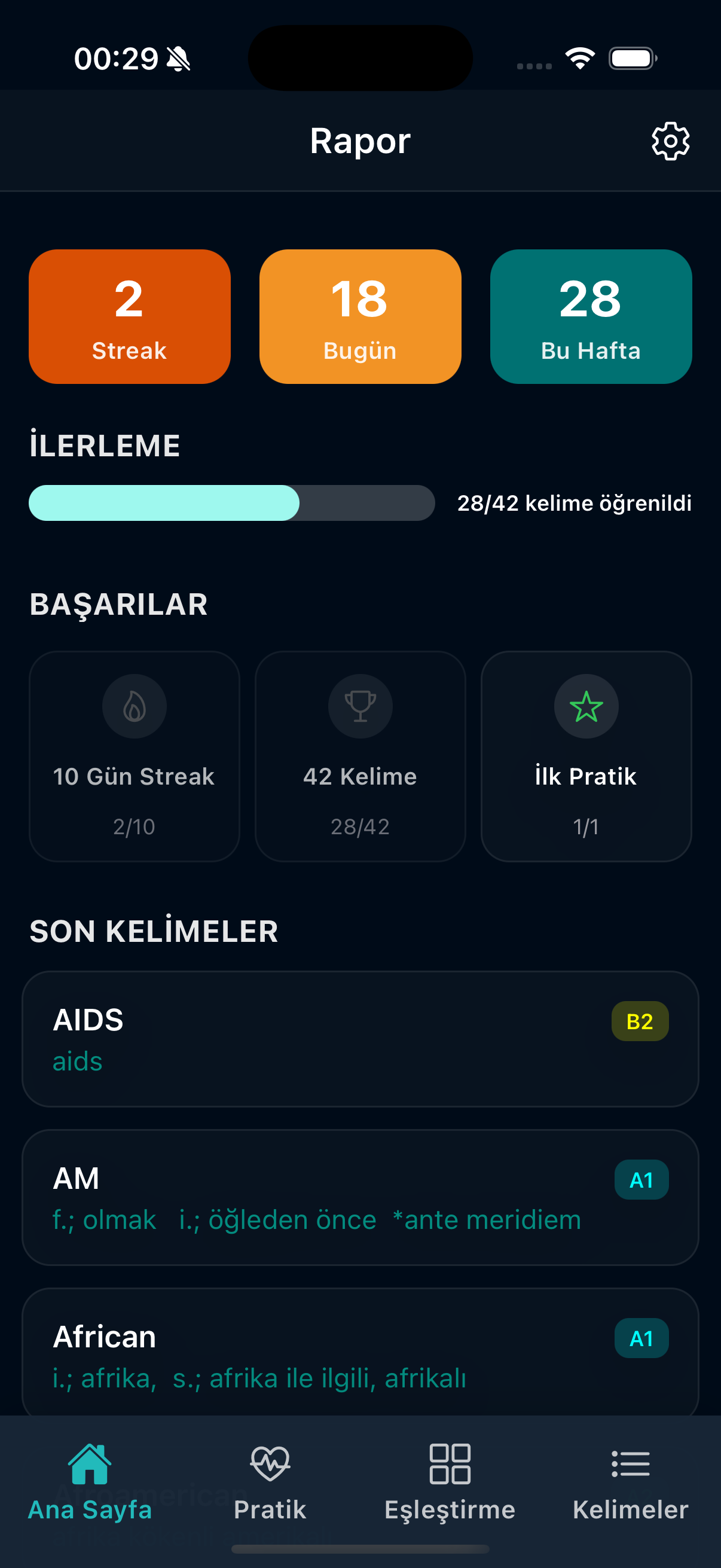 Kelime Öğren Ekran Görüntüsü 2